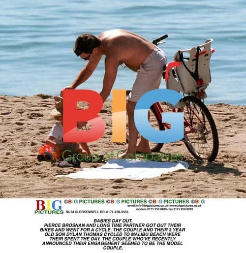 Pierce Brosnan and Family Cycle in Malibu