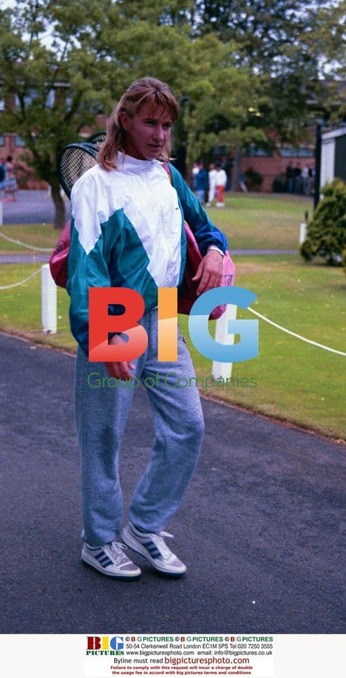 Steffi Graf practicing at Wimbledon