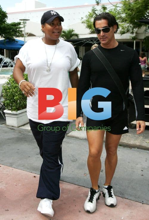 Queen Latifah meeting friend in Miami