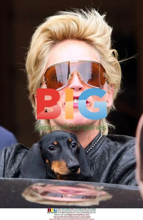 Sharon Stone with Dachshund in Paris
