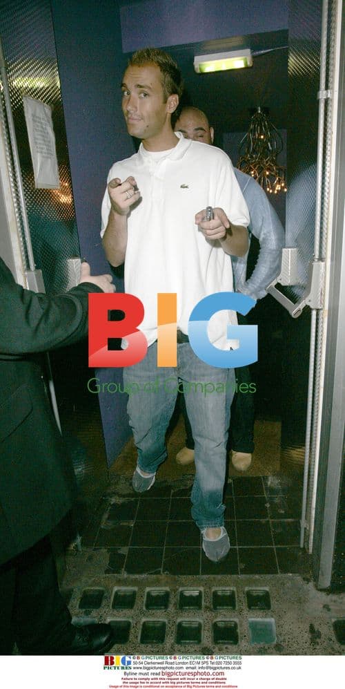 Calum Best leaving Trap nightclub