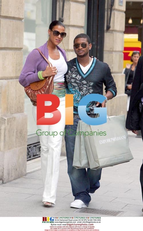 Usher and Girlfriend Eishia Brightwell in Paris