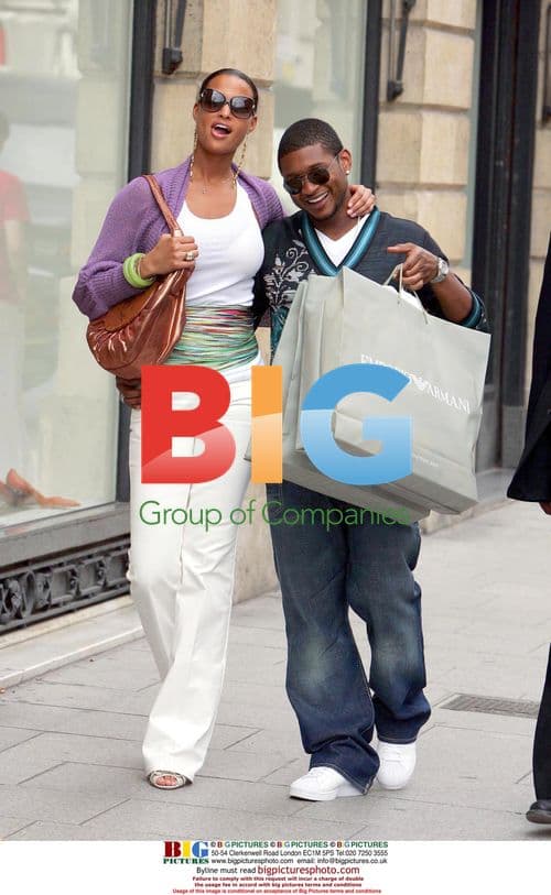 Usher and girlfriend Eishia Brightwell in Paris