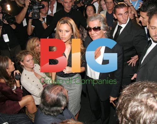 Victoria Beckham and Roberto Cavalli at Milan Fashion Show