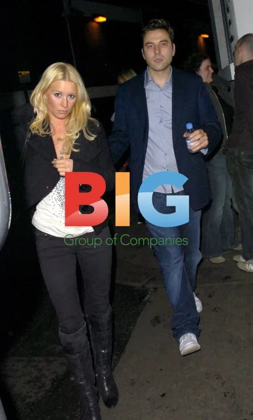 David Walliams and Denise Van Outen leave club after Robbie Williams show