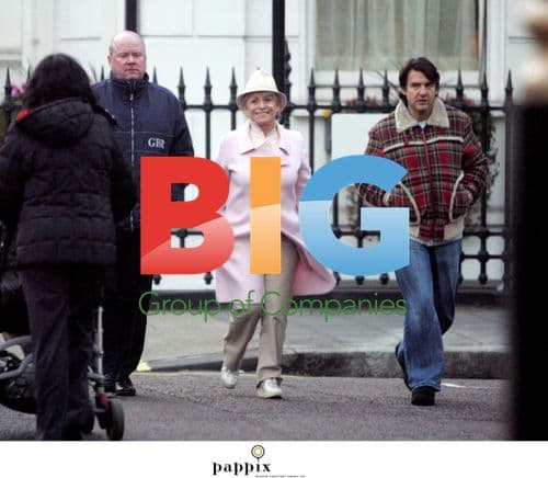 Steve McFadden and Barbara Windsor on a walk