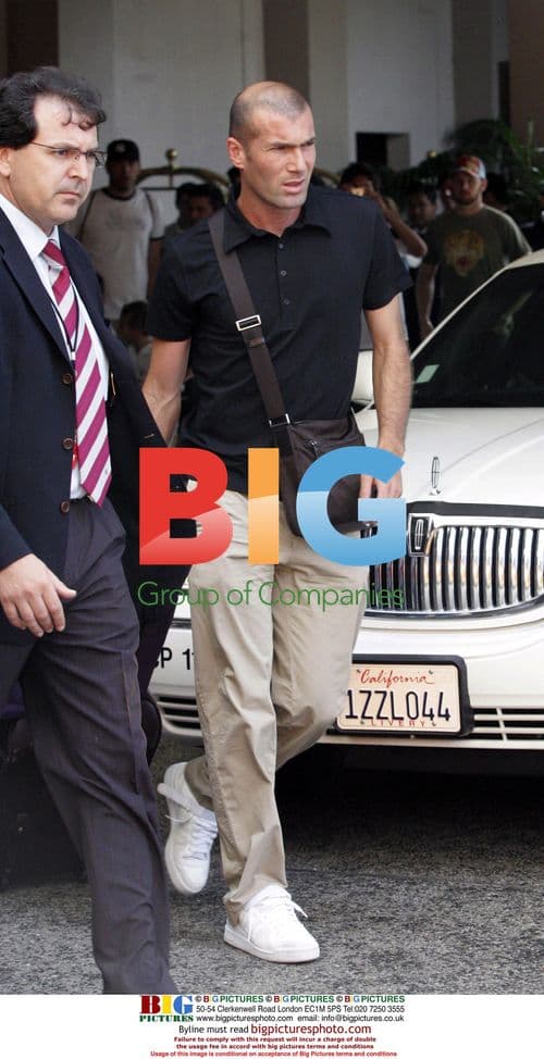 Zidane Leaves Ritz Carlton Hotel in LA
