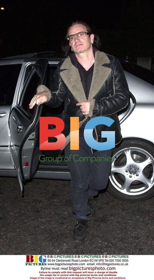Bono Arriving at Metropolitan Hotel in London