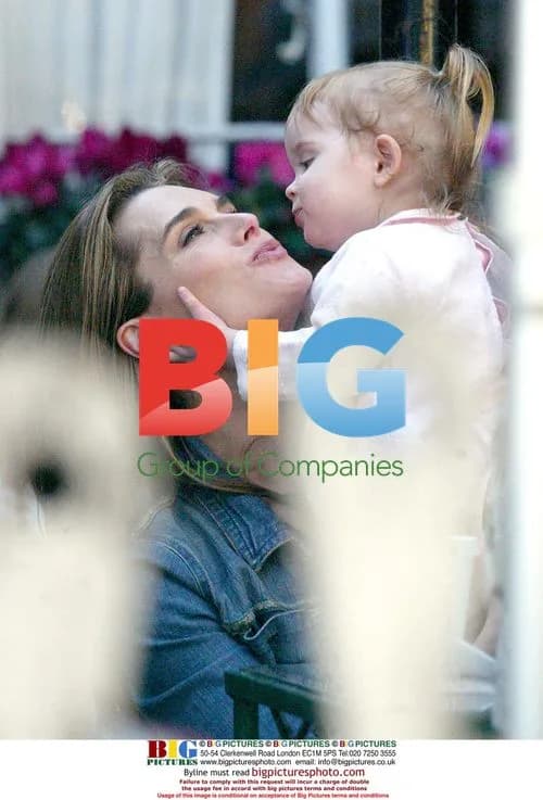 Brooke Shields with family leaving The Ivy