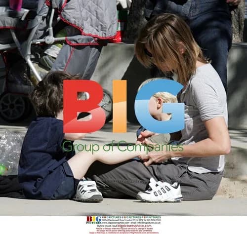 Calista Flockhart and son Liam at playground