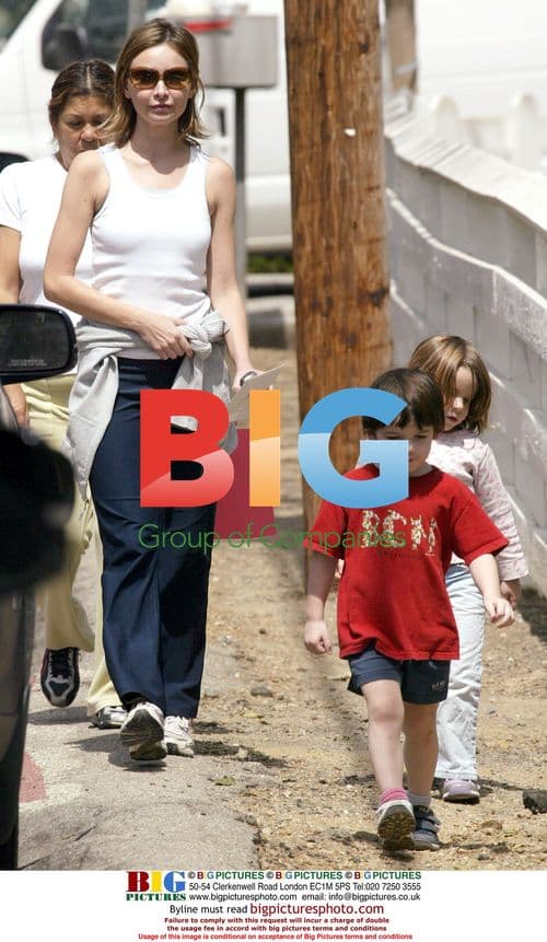 Calista Flockhart Picking Up Son