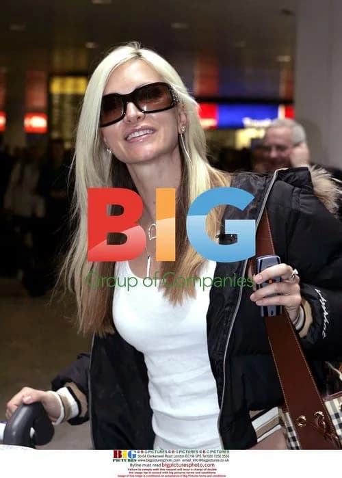 Model Caprice at Heathrow Airport