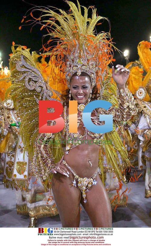 Viviane Araujo Performs at Samba Parade in Rio