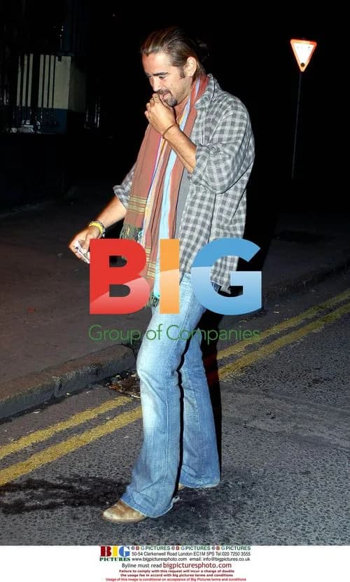 Colin Farrell Relaxing Outside Dublin Nightclub