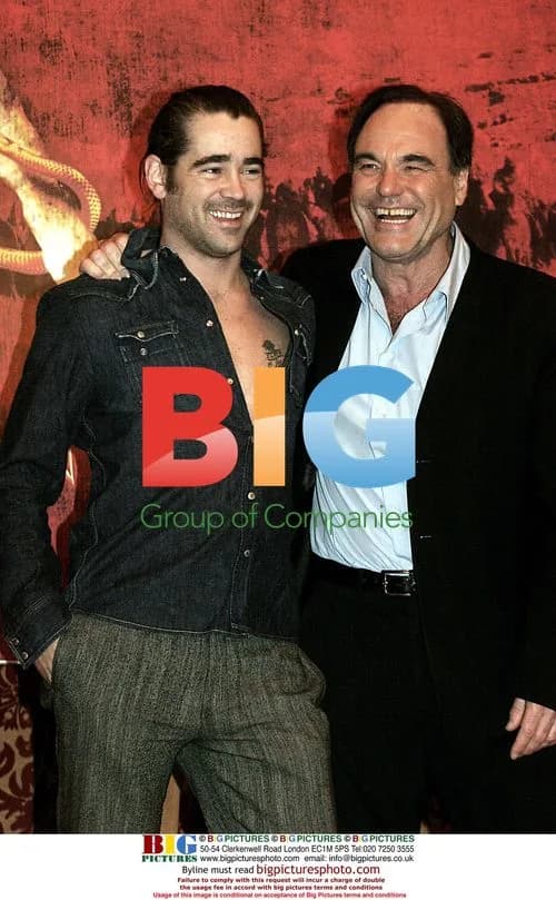Oliver Stone and Colin Farrell at "Alexander" photocall