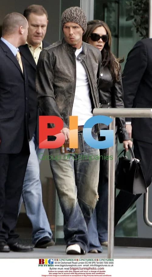 David and Victoria Beckham leave the Lowry hotel