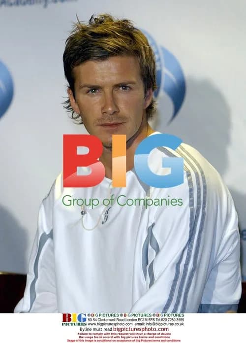 David Beckham at press conference for The David Beckham Academy