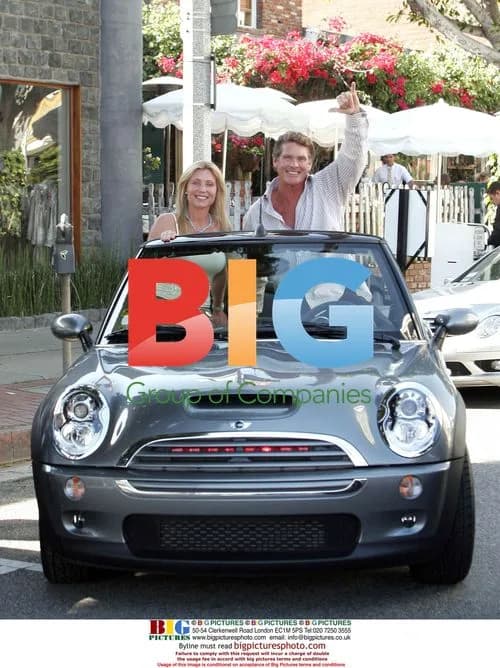 David Hasselhoff and Pamela Bach leaving The Ivy