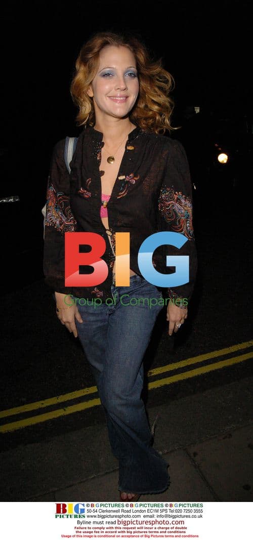 Drew Barrymore out at Metropolitan Hotel in London