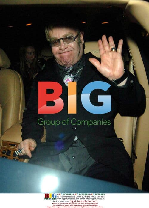 Elton John and David Furnish leaving Tamarind Restaurant