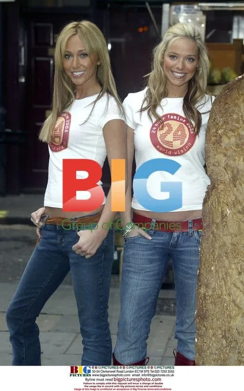 Atomic Kitten's Jenny Frost and Liz McClarnon at World Vision's 2005 Famine