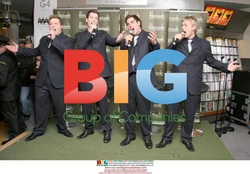 Band 'G4' perform at Harrods in London