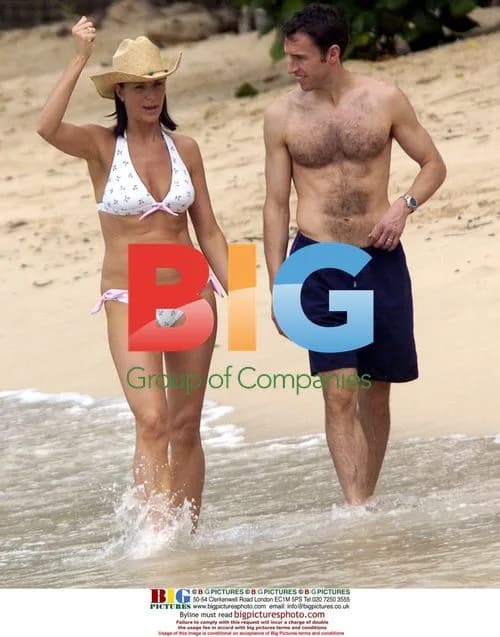 Gareth Southgate and Wife on Beach in Barbados