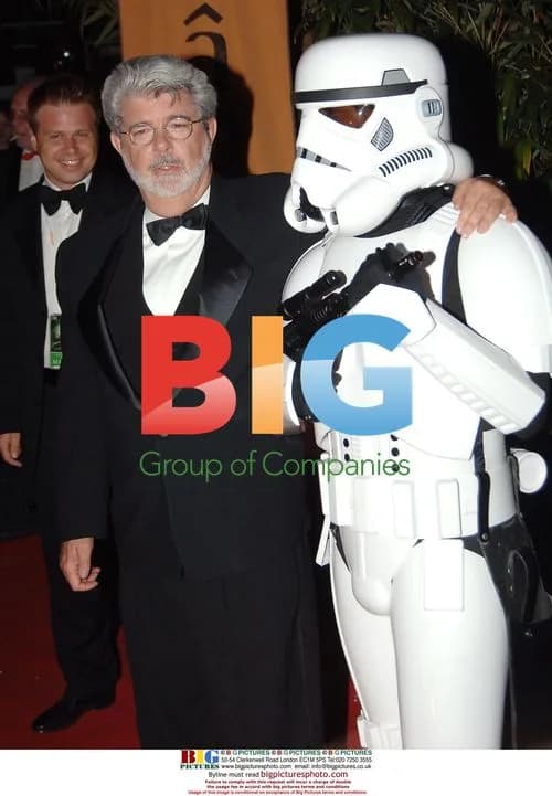George Lucas and Stormtrooper at Star Wars III Cannes Premiere