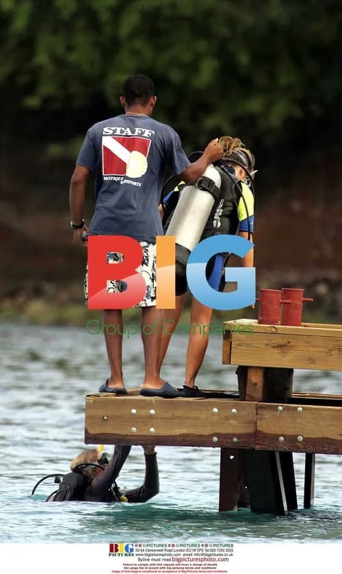 Geri Halliwell Scuba Diving in Mustique