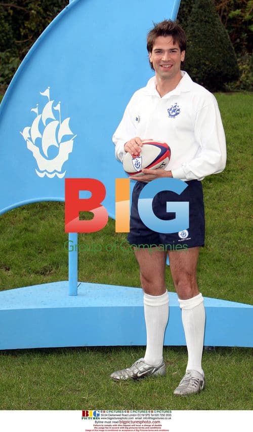 Celebrity in rugby uniform