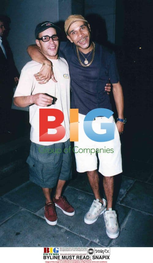 Singer Goldie with brother at Met Bar in London