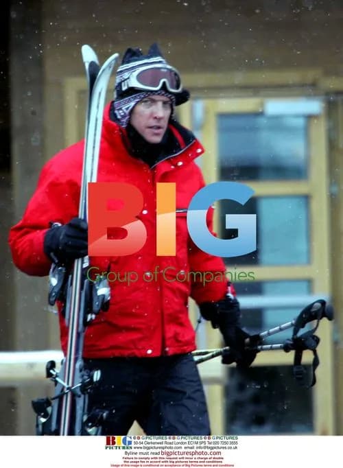 Hugh Grant and Jemina Goldsmith in Val d'Isere