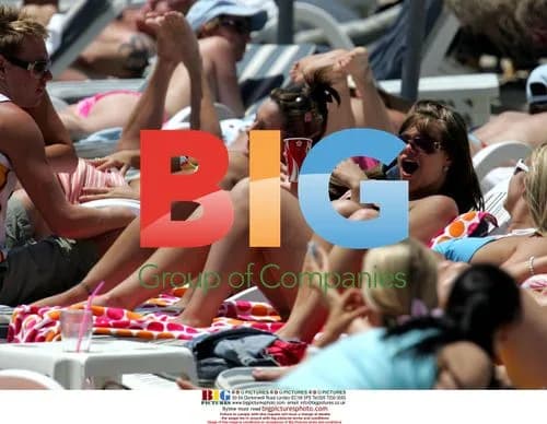 Jade Goody on beach in Spain