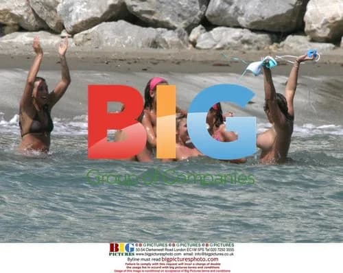Jade Goody on beach in Spain