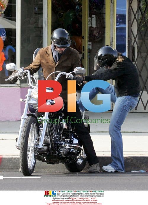 Keanu Reeves taking friend to lunch and ride