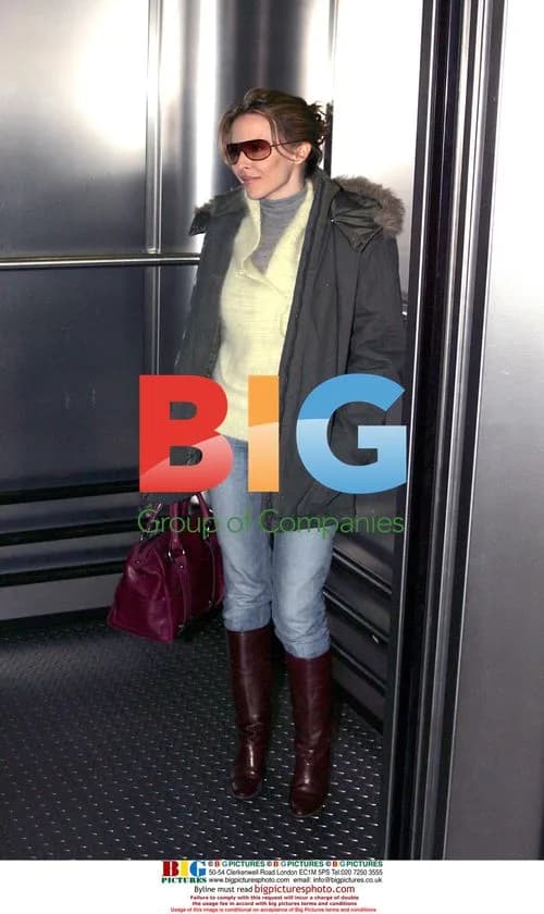 Kylie Minogue arriving in London