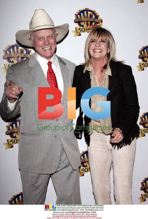 LARRY HAGMAN and LINDA GRAY at WB TV celebration