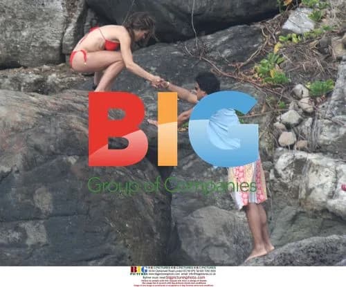 Elizabeth Hurley Shoots Swimwear Line in St Barths