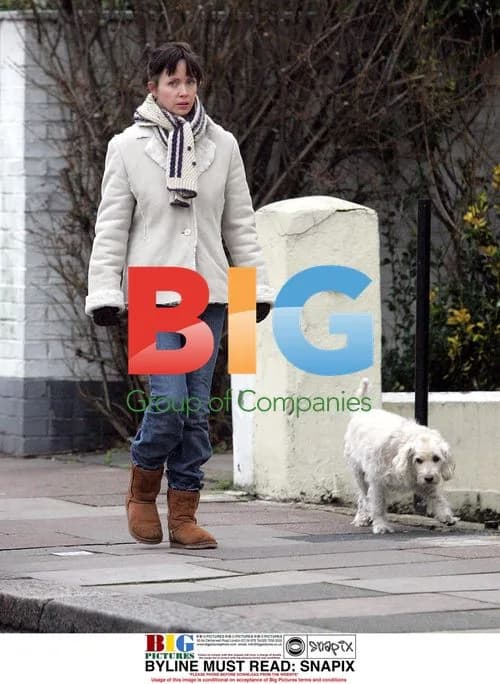 Lysette Anthony walking dog in London