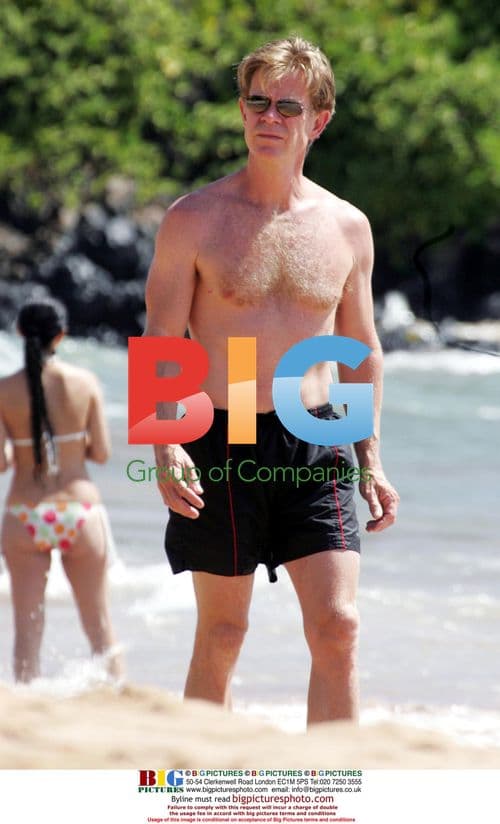 William H. Macy takes a beach walk in Maui