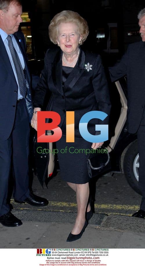 Margaret Thatcher at Stringfellows 25th Anniversary