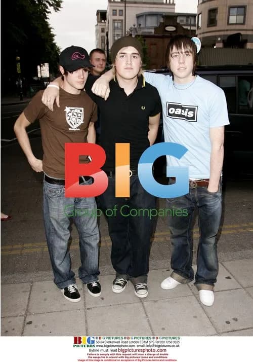 Boy band McFly at Oasis gig in London
