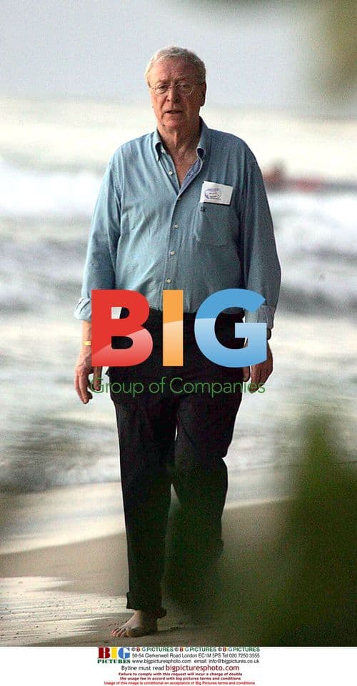 Michael Caine Relaxing on Caribbean Beach