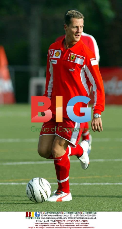 Michael Schumacher playing charity football
