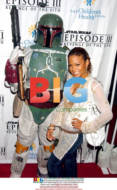 BOBA FETT with CHRISTINA MILIAN at 'Star Wars' premiere