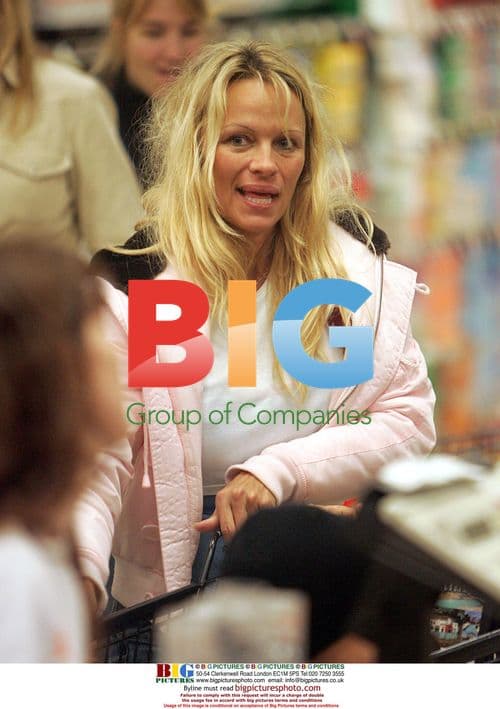 Pamela Anderson Braves Rain for Grocery Shopping