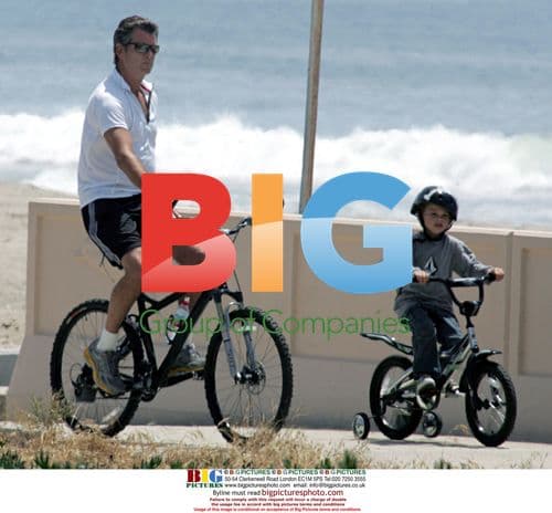 Pierce Brosnan and son Paris bike ride