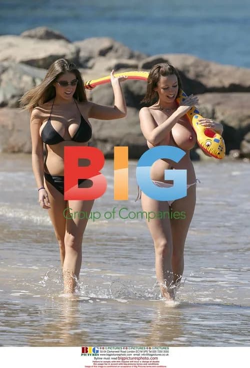 Glamour Models Lucy Pinder and Sophie Howard at Beach