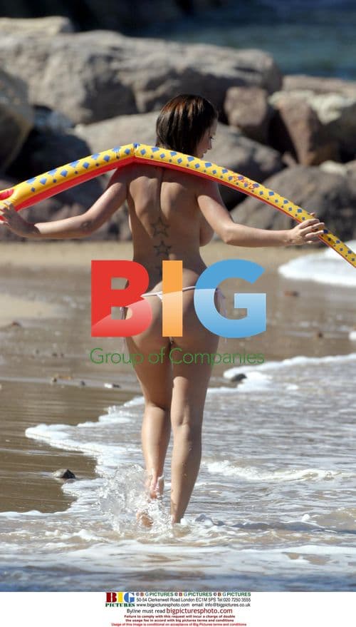 Lucy Pinder and Sophie Howard on beach