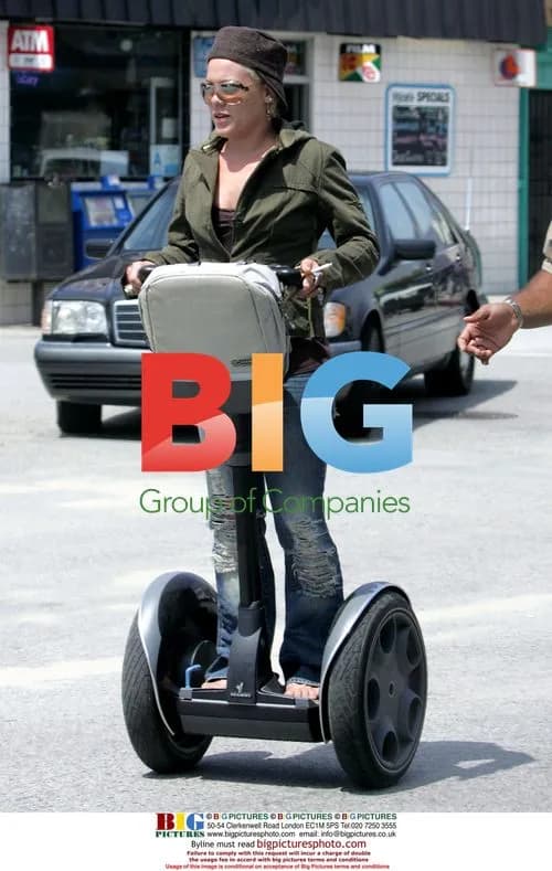 Singer Pink rides Segway in Venice Beach